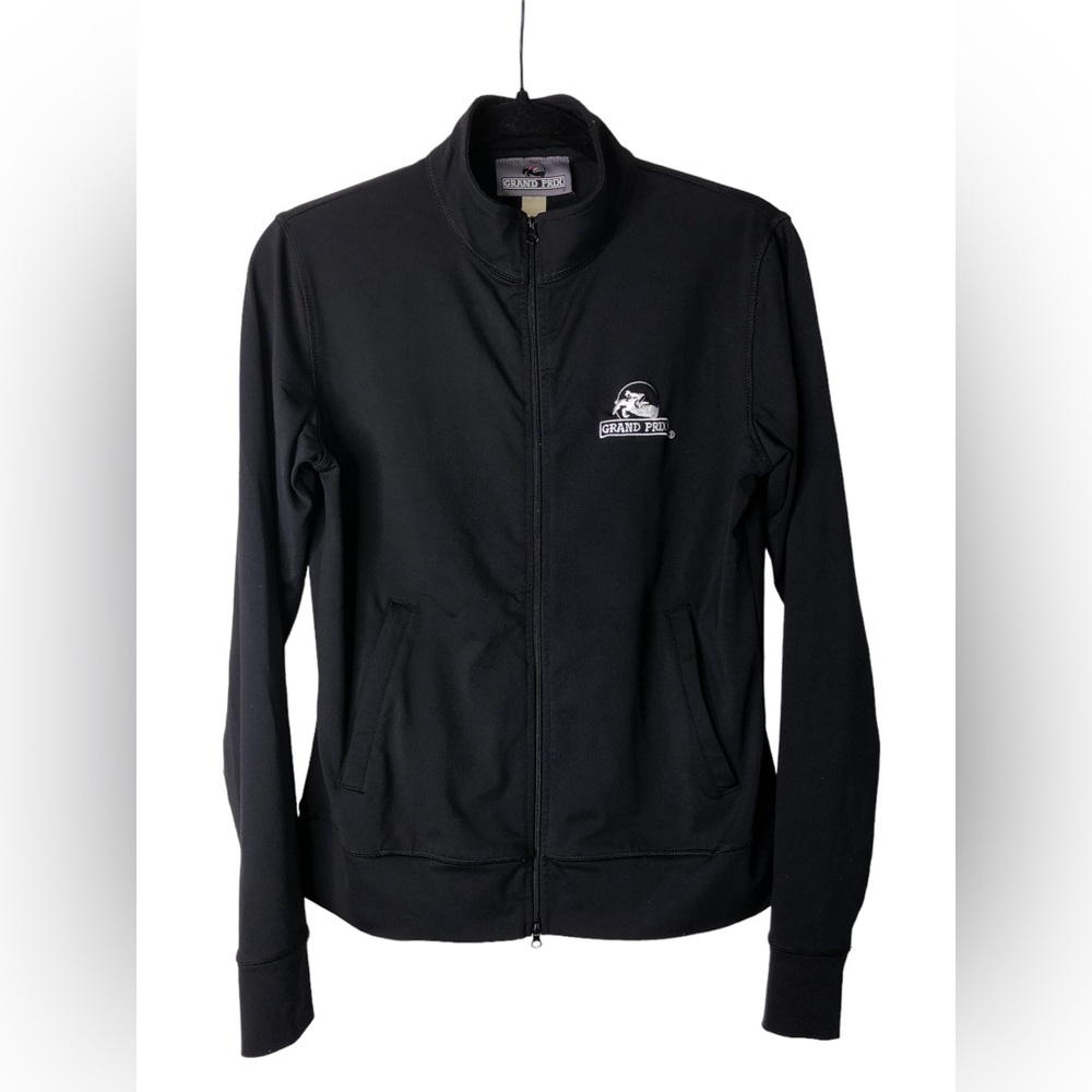 Grand Prix Riding Apparel Black Fitted Zip Up Lightweight Jacket Size Small